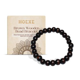Hoexe Black Coffee Wood Bead Bracelet Daily Hand Simple Fashion Everything With Niche Design Wood Bead Bracelet